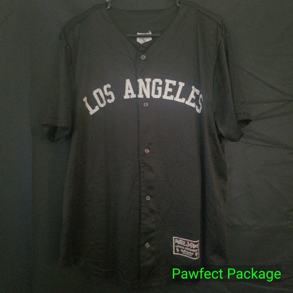 VINTAGE Poetic Justice Jersey LA Men Sz XL Black Tupac Shakur 2pac Hip Hop 1B - Picture 9 of 10